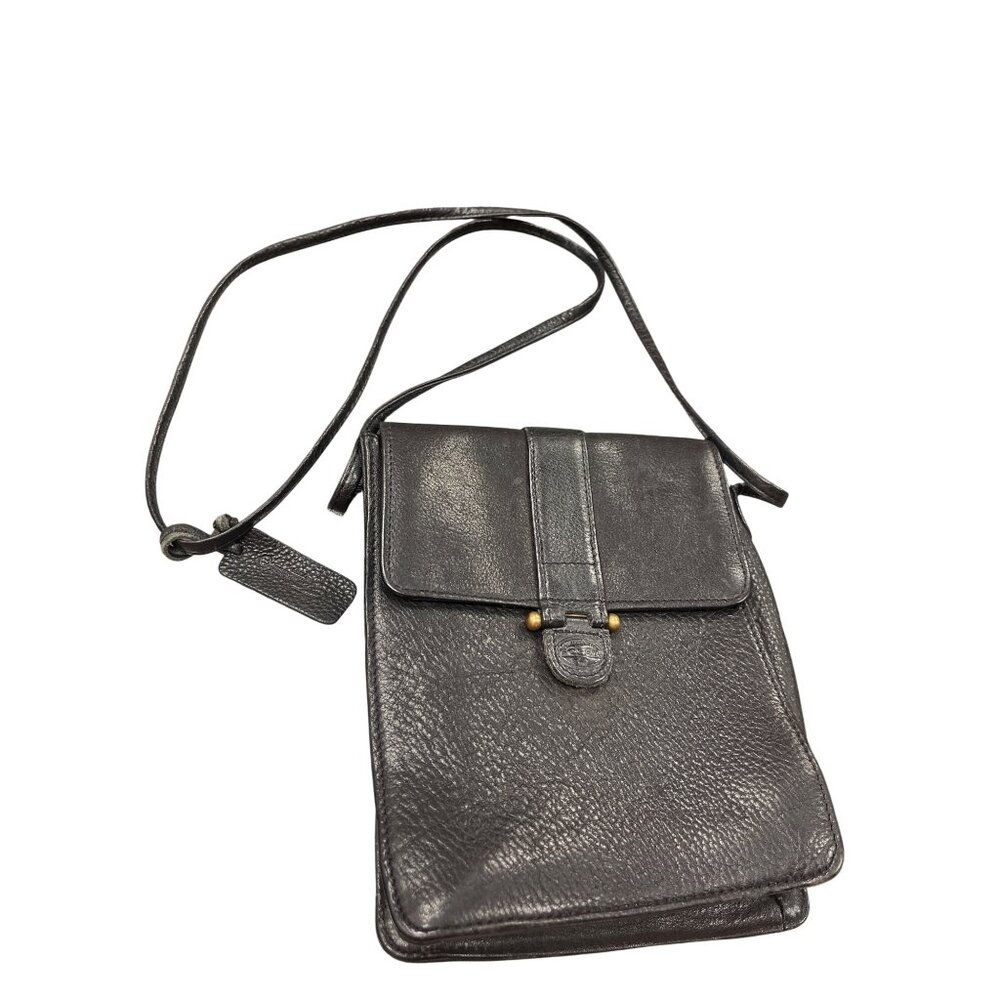 Fossil VTG wms black leather crossbody shoulder bag 8"x6.5"x3" SKU 9975